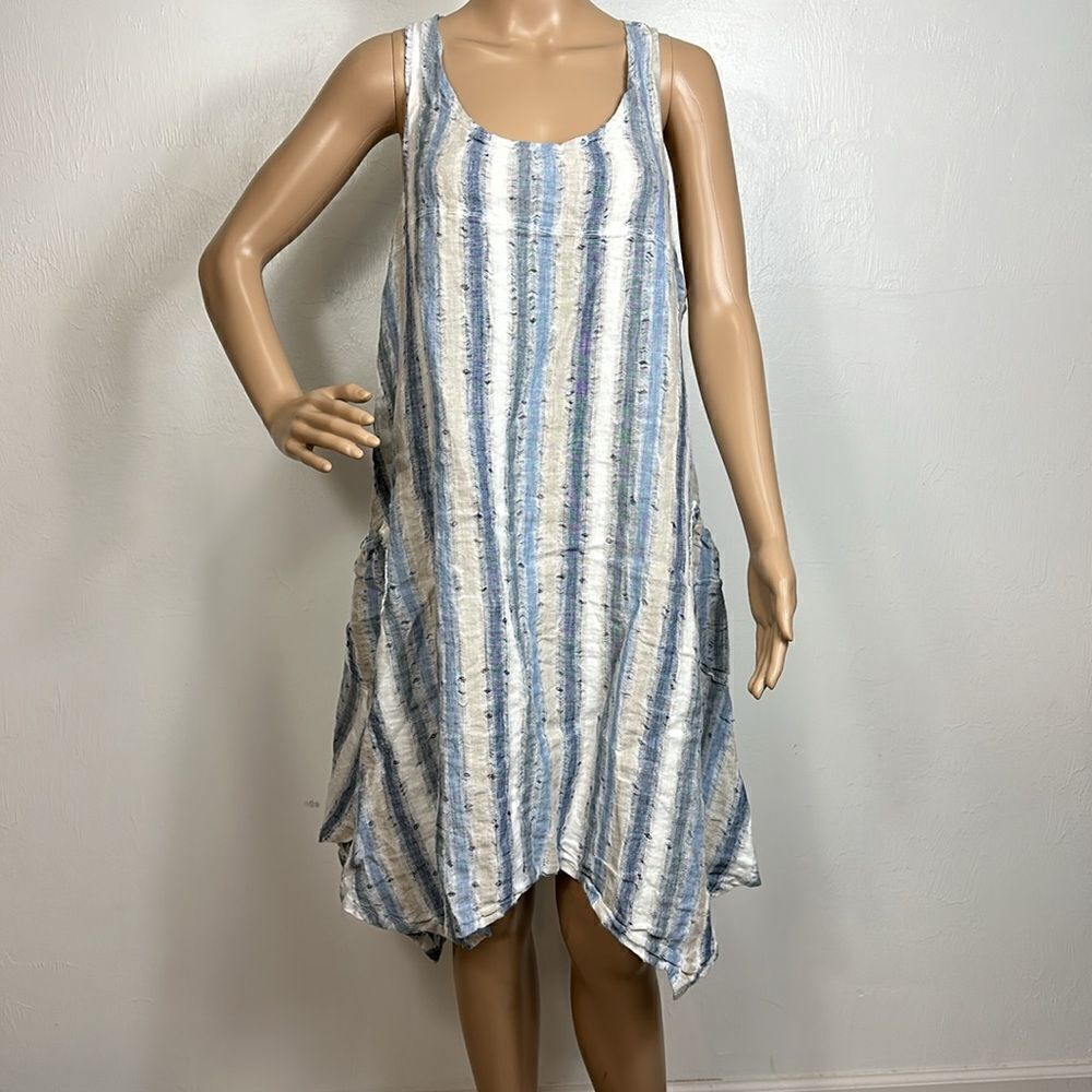 Made For You By Kathy Smith Striped Sleeveless Tunic Top Size 2X - Picture 2 of 8